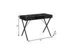 42" Black and White and Black Computer Desk With Two Drawers