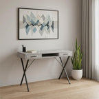 42" Gray and Black Computer Desk With Two Drawers