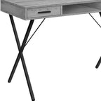 42" Gray and Black Computer Desk With Two Drawers
