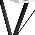 42" White and Black Computer Desk With Two Drawers
