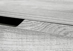 47" Gray and Black Wood and Metal H-Shape Computer Desk With Two Drawers