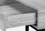 47" Gray and Black Wood and Metal H-Shape Computer Desk With Two Drawers
