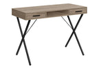 42" Taupe and Black Computer Desk With Two Drawers