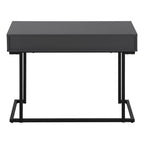 42" Gray and Black Wood and Metal Sled Computer Desk