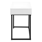 42" White and Black Wood and Metal Sled Computer Desk