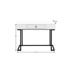 42" White and Black Wood and Metal Sled Computer Desk