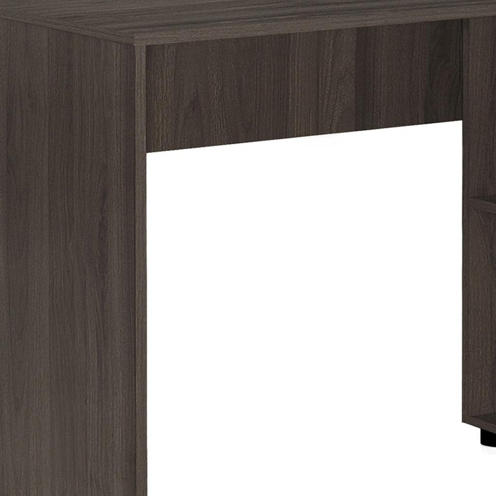46" Brown Wood L Shape Computer Desk