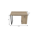 47" Taupe and Black Wood and Metal Sled Computer Desk