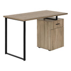 47" Taupe and Black Wood and Metal Sled Computer Desk