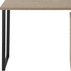 47" Taupe and Black Wood and Metal Sled Computer Desk