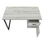 47" Gray and Black Wood and Metal Sled Computer Desk