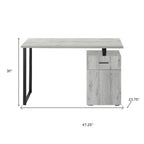 47" Gray and Black Wood and Metal Sled Computer Desk
