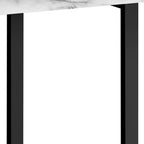 47" White and Black Wood and Metal Sled Computer Desk