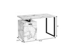 47" White and Black Wood and Metal Sled Computer Desk