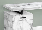 47" White and Black Wood and Metal Sled Computer Desk