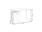 47" White Wood and Metal Sled Computer Desk