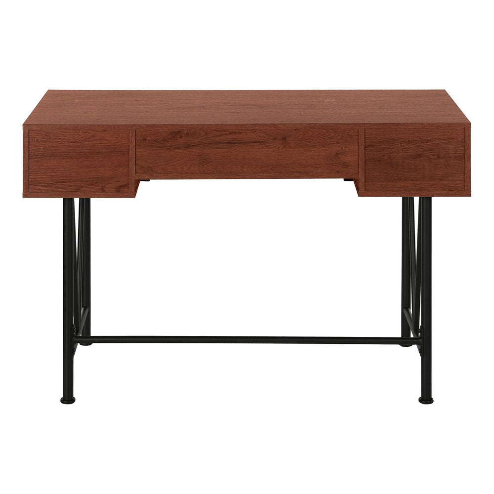 47" Brown and Black Computer Desk With Three Drawers