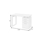 47" White Computer Desk With Three Drawers
