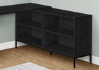 60" Black L Shape Computer Desk With Three Drawers