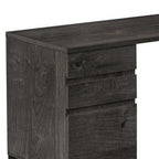 60" Gray and Black L Shape Computer Desk With Three Drawers