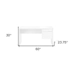60" White Computer Desk With Two Drawers
