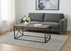 41" Taupe And Black Metal Coffee Table