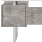 60" White and Gray Computer Desk With Three Drawers