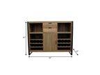 55" Gray and Black Solid Wood Sled Console Table With Storage With Storage