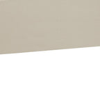Beige Linen Blend Upholstered Arched Full Headboard With Nail Head Trim