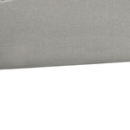Beige Linen Blend Upholstered Arched Full Headboard With Nail Head Trim