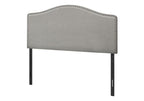 Beige Linen Blend Upholstered Arched Full Headboard With Nail Head Trim