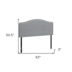 White Faux Leather Upholstered Arched Queen Headboard With Nail Head Trim