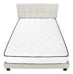Beige Tufted Linen Queen Bed Frame