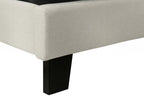 Beige Tufted Linen Queen Bed Frame