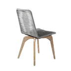 Set of Two 18" Gray Solid Wood Outdoor Dining Chair