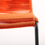Set of Two 23" Tangerine Metal Outdoor Dining Chair
