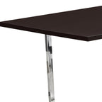 59" Gray And Silver Metal Sled Base Dining Table