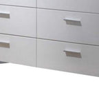 63" White Wood Six Drawer Double Dresser