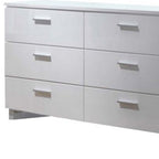 63" White Wood Six Drawer Double Dresser