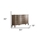 64" Taupe Solid and Manufactured Wood Eight Drawer Double Dresser