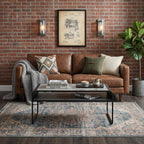 42" Gray and Black Concrete And Metal Sled Coffee Table With Shelf