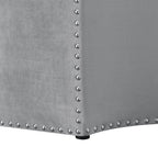 33" Silver Faux Leather Tufted Octagonal Cocktail Ottoman