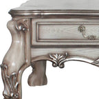 57" Bone Wood Coffee Table With Two Drawers