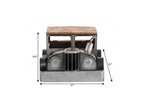 42" Grey And Brown Vintage Style Truck Solid Wood and Metal Coffee Table