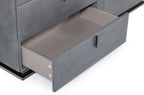59" Gunmetal Grey Crackle Finish Six Drawer Double Dresser