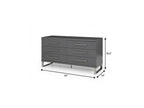 59" Grey Solid And Manufactured Wood Six Drawer Dresser