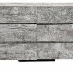 61" Gray Wood Six Drawer Double Dresser