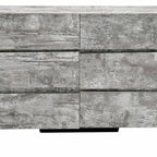 61" Gray Wood Six Drawer Double Dresser