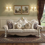 93" Pearl Velvet Sofa And Toss Pillows