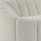 84" White Sherpa Sofa With Black Legs